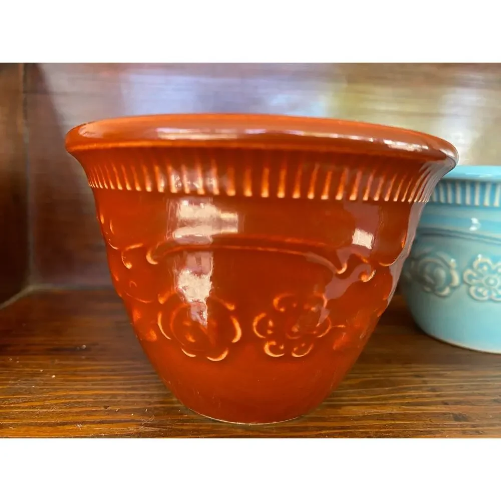 4 T.S.T. Oven Serve Ware Cups 3 Blue 1 Brown